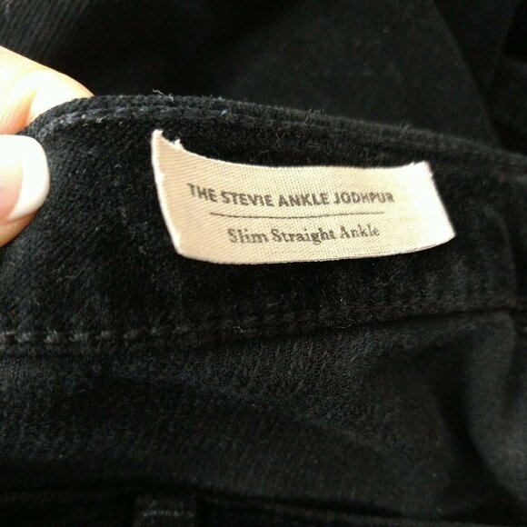 Adriano Goldschmied AG Stevie Slim Ankle Jodhpur Corduroy Pants Size 28 Black - Picture 11 of 11